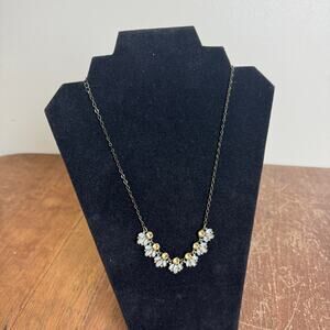 Artisan Made‎ White Clear Amber Art Deco Style necklace magnetic closure